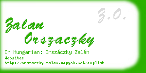 zalan orszaczky business card