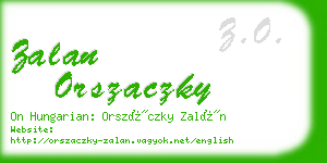 zalan orszaczky business card